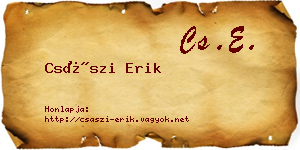 Császi Erik névjegykártya